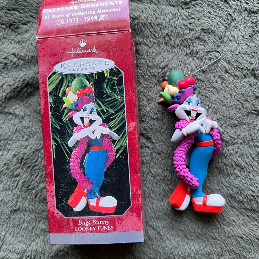 Hallmark Bugs Bunny Ornament with Fruit Hat